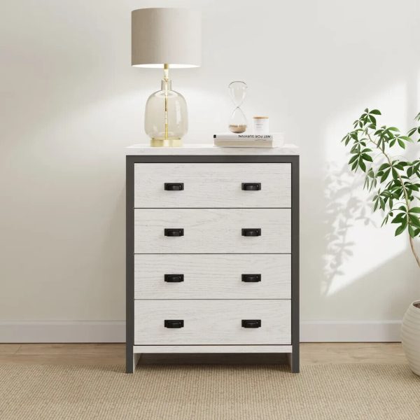 Boston 4 drawer chest - White sturdy construction