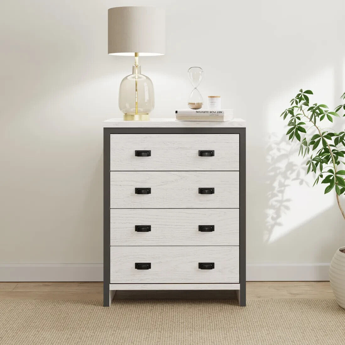 Boston 4 drawer chest - White sturdy construction