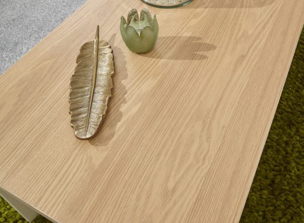 Cream and Oak Lift Up Coffee Table with shelf Lancaster Range - Image 7