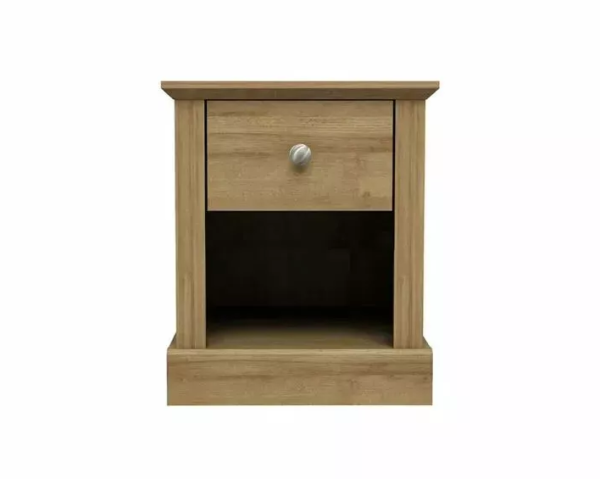 Devon Oak 1 Drawer Lamp Side End Table Bedside Cabinet