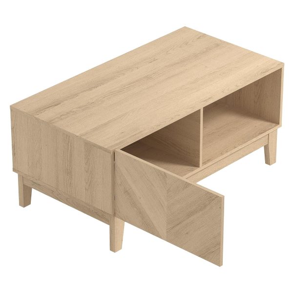 GFW Camborne Coffee Table with Under Shelf Display and Cabinet Suitable Hallway - Image 6