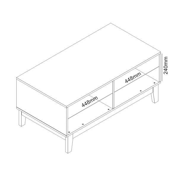 GFW Camborne Coffee Table with Under Shelf Display and Cabinet Suitable Hallway - Image 10