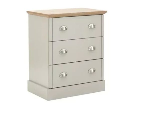 Kendal 3 Drawer Chest of drawers Country style bedroom furniture Grey and Oak