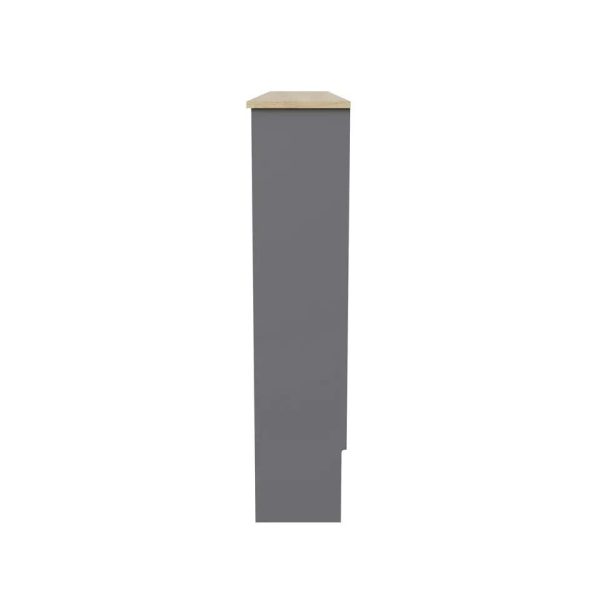 Longslow Large Grey Radiator Cover MDF Slatted Wood Design Top Shelf Storage - Image 5