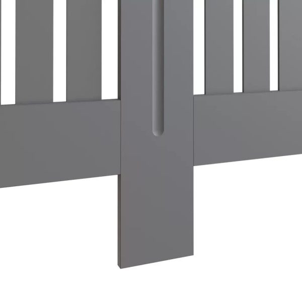 Longslow Large Grey Radiator Cover MDF Slatted Wood Design Top Shelf Storage - Image 6