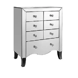 Mirrored Chest of 7 Drawers Vanity Storage Bedroom Furniture COLLECT ONLY