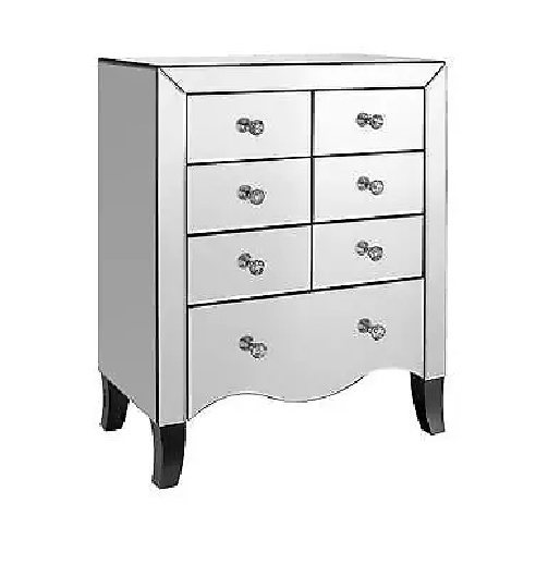 Mirrored Chest of 7 Drawers Vanity Storage Bedroom Furniture COLLECT ONLY