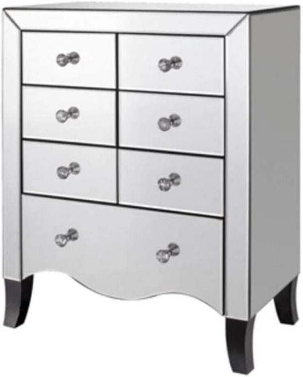 Mirrored Chest of 7 Drawers Vanity Storage Valentina Bedroom Furniture COLLECT - Image 3