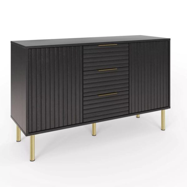 Nervata Sideboard Cabinet Living Dining Room Black - Image 3