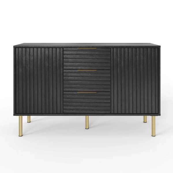 Nervata Sideboard Cabinet Living Dining Room Black - Image 5