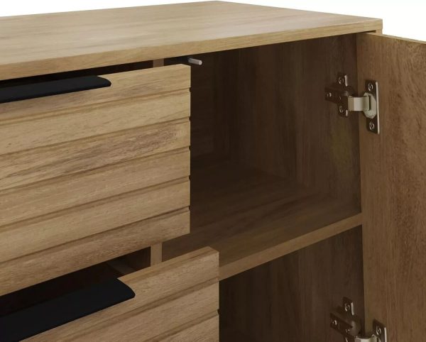 Nervata Sideboard Cabinet Living Dining Room Oak - Image 5