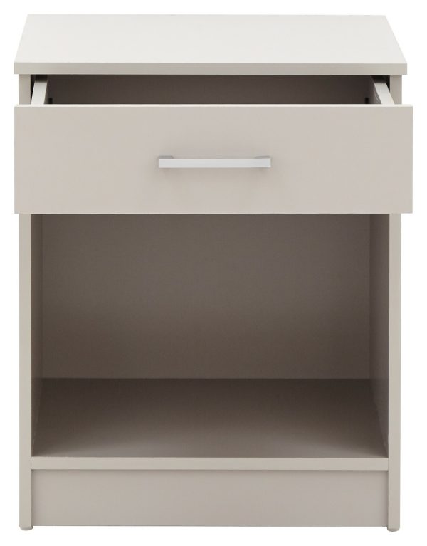 Panama 3 Piece Set 2 Door Wardrobe bed side and 3 drawer chest of drawers Grey - Image 11