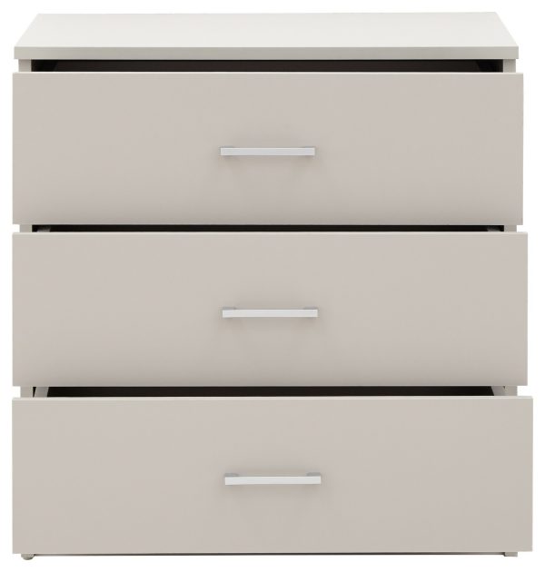 Panama 3 Piece Set 2 Door Wardrobe bed side and 3 drawer chest of drawers Grey - Image 10