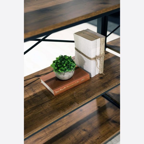 Pine and Black Metal Bookcase Storage Unit Shelf Display Stand priced to go - Image 4