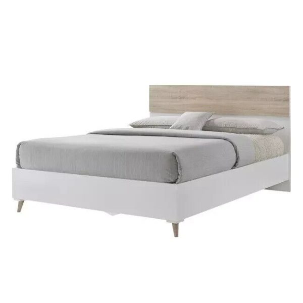 STOCKHOLM 4ft 6 DOUBLE BED MATT WHITE OAK EFFECT SCANDANAVIAN DESIGN - Image 3