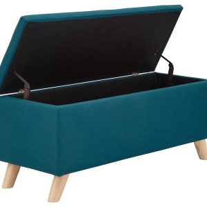 Secreto Fabric Bedroom, Hallway Ottoman Storage Window Seat Bench Teal