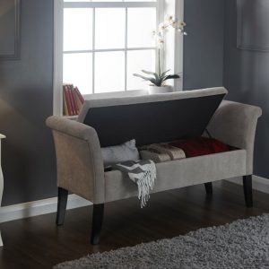 Silver Balmoral Window Seat Luxurious Silver Chenille great storage