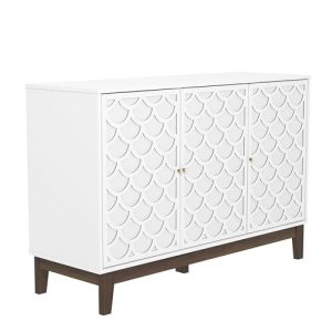 Tipton 3 Door White Sideboard Cabinet, Bedroom, Hallway. Long-Lasting Stylish