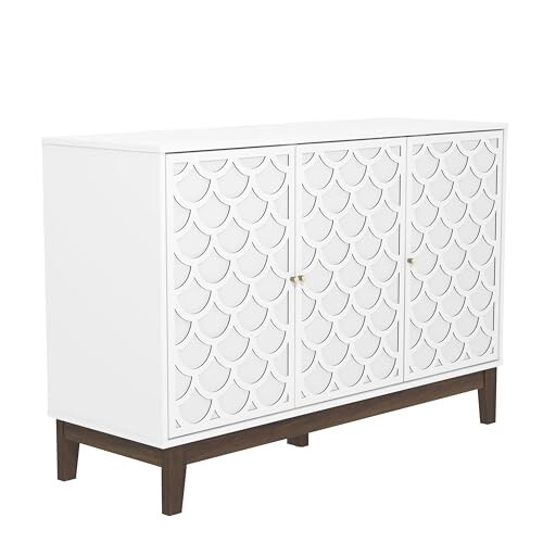 Tipton 3 Door White Sideboard Cabinet, Bedroom, Hallway. Long-Lasting Stylish