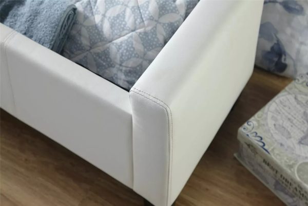 Verona Ottoman Seat Luxurious soft White Faux Leather storage Bedding Box - Image 6