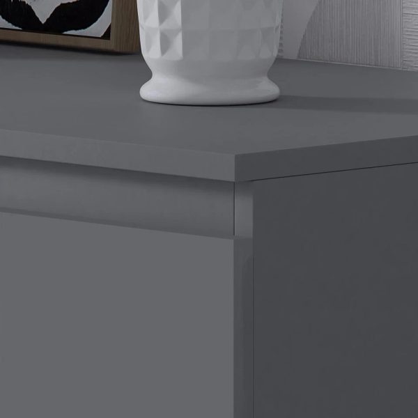 6 Drawer Chest of Drawers Scandinavian Design Bedroom Furniture Matt Dark Grey - Image 4