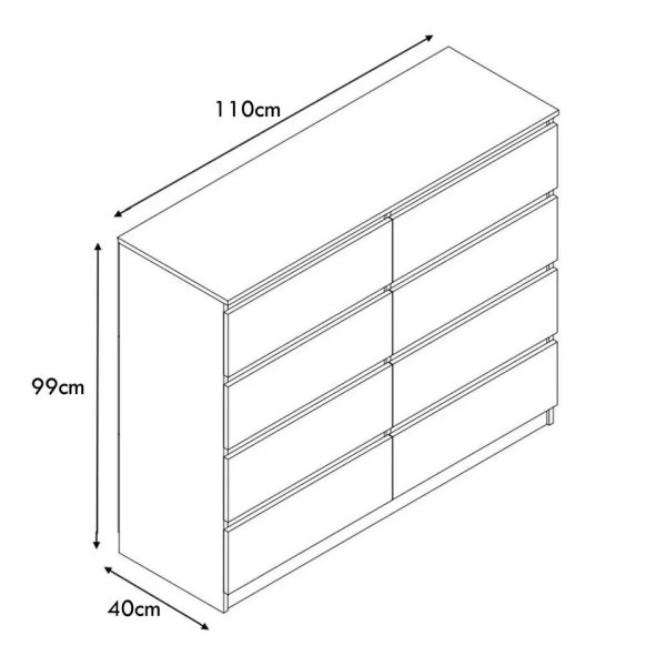 6 Drawer Chest of Drawers Scandinavian Design Bedroom Furniture Matt Dark Grey - Image 6