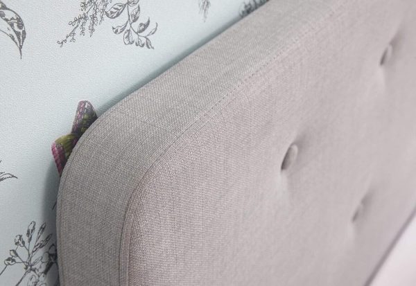 Ashbourne Light Grey Stone 5ft King Fabric bed Retro Curved edge design - Image 3