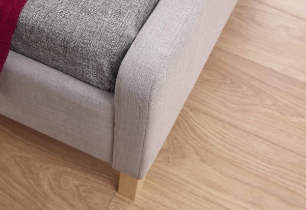 Ashbourne Light Grey Stone 5ft King Fabric bed Retro Curved edge design - Image 5