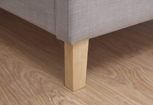 Ashbourne Light Grey Stone 5ft King Fabric bed Retro Curved edge design - Image 6