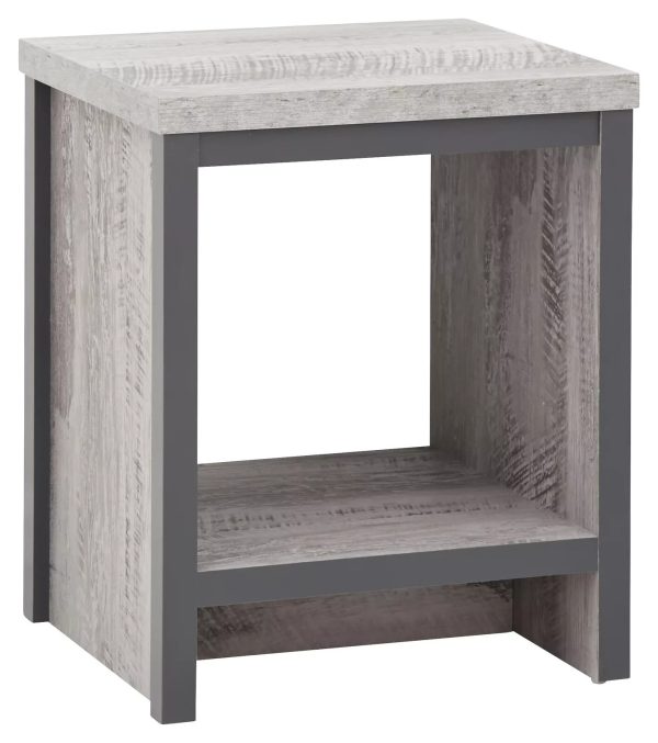 Boston Simple Lamp Table Grey Sturdy construction Distressed finish - Image 3