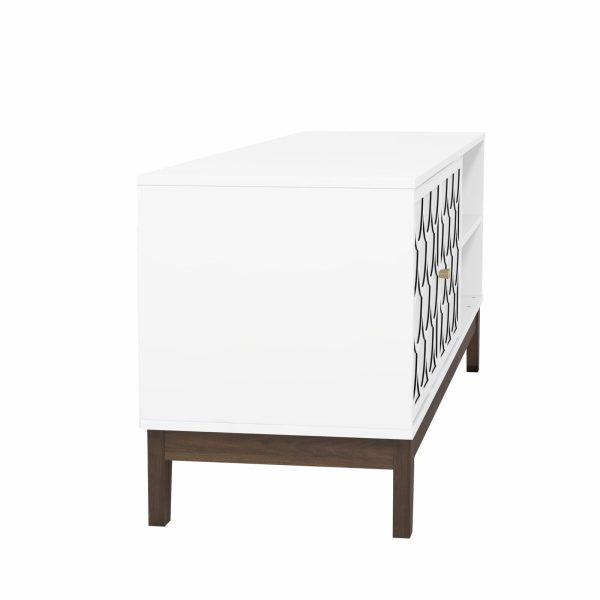GFW Tipton White Contemporary TV Stand Cabinet Shelves & Two Doors Easy Assembly - Image 7