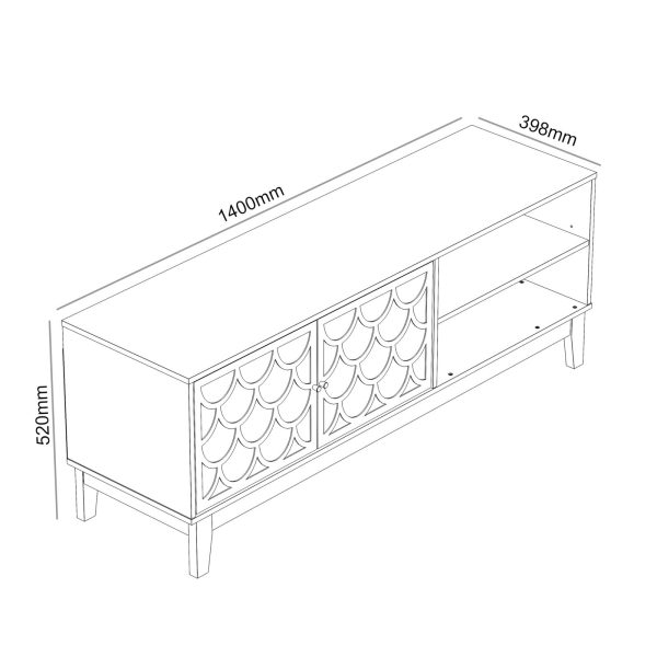 GFW Tipton White Contemporary TV Stand Cabinet Shelves & Two Doors Easy Assembly - Image 8
