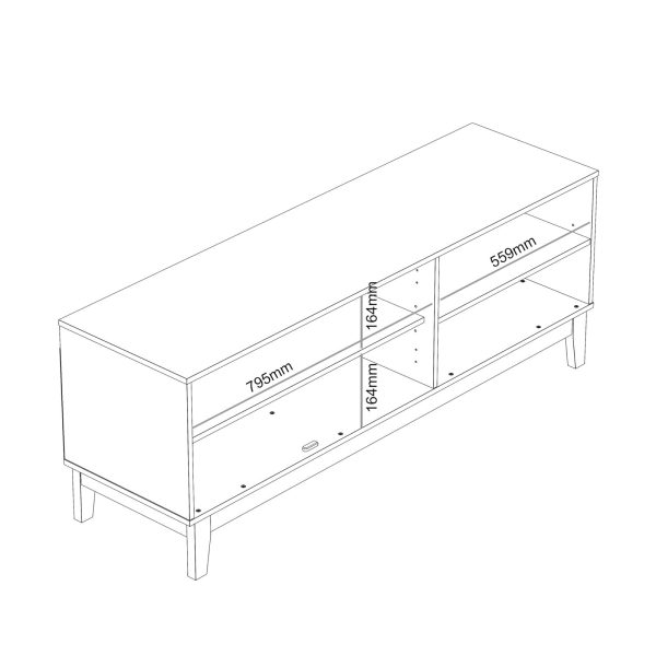 GFW Tipton White Contemporary TV Stand Cabinet Shelves & Two Doors Easy Assembly - Image 9