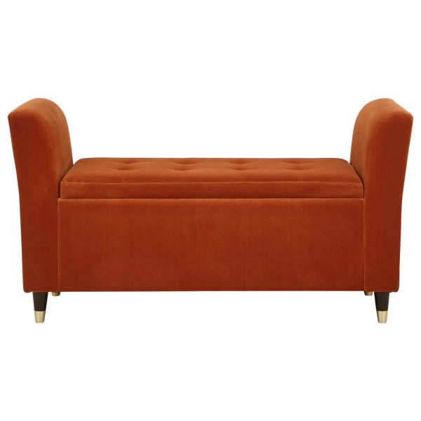 Genoa Window Seat Luxurious Russet Chenille Fabric - Image 4