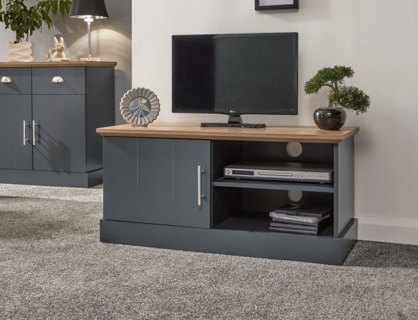 KENDAL COMPACT TV STAND MEDIA UNIT SLATE BLUE - Image 11