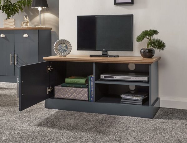 KENDAL COMPACT TV STAND MEDIA UNIT SLATE BLUE - Image 3