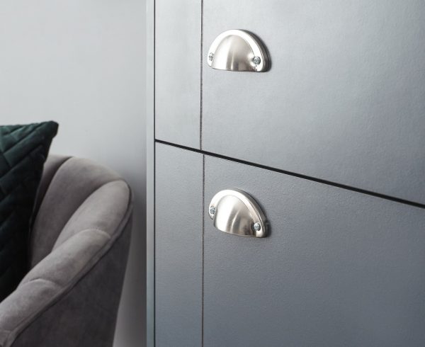 KENDAL DELUXE SHOE CABINET SLATE BLUE DRAWER & PULL OUT - Image 12