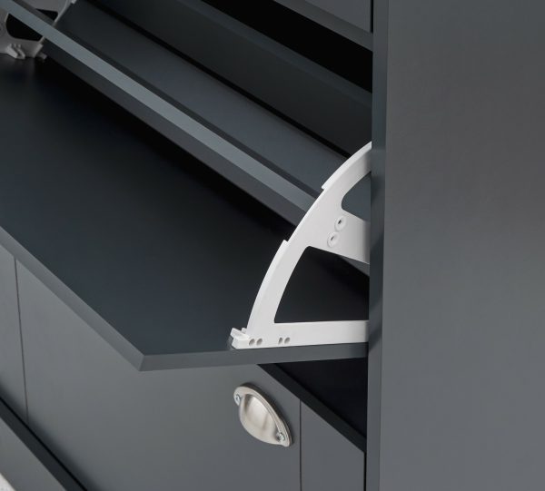KENDAL DELUXE SHOE CABINET SLATE BLUE DRAWER & PULL OUT - Image 9