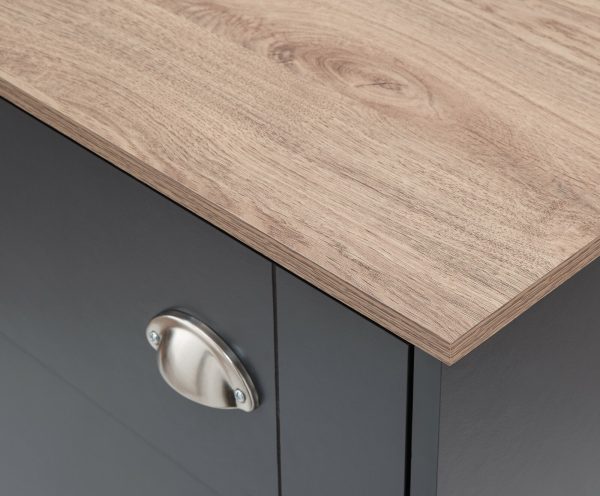 KENDAL DELUXE SHOE CABINET SLATE BLUE DRAWER & PULL OUT - Image 10