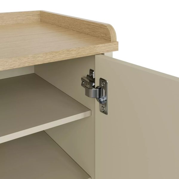 Lancaster 2 Door Shoe Bench Cream Internal Shelves Storage Hallway - Image 8