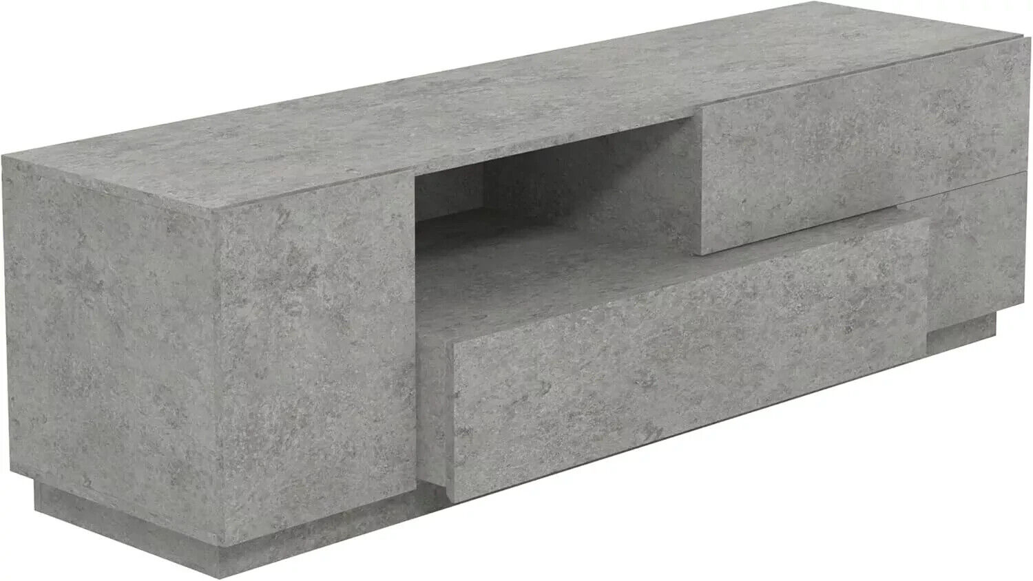 Large Grey 1 Door TV Media Unit with Drawers Shelves unusual stunning design
