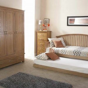 Madrid Oak Single Daybed with Trundle