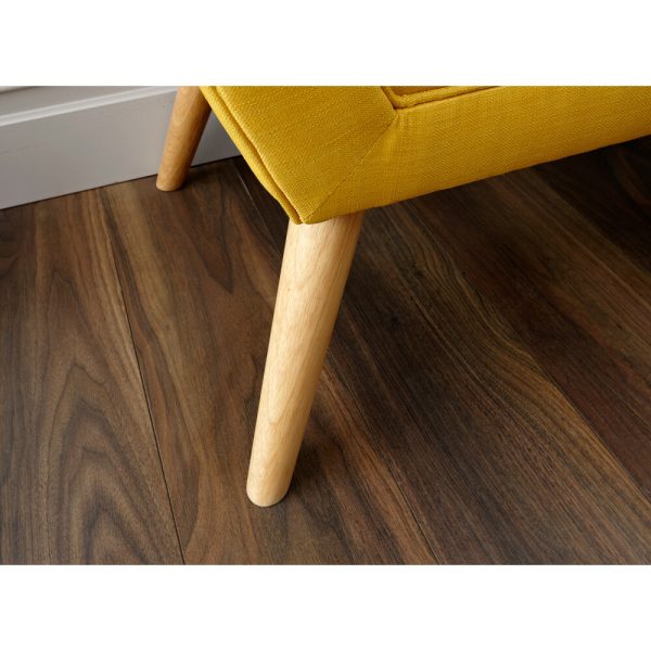 Milan Window Seat Bench Fabric Retro Styled Legs Mustard Yellow - Image 7