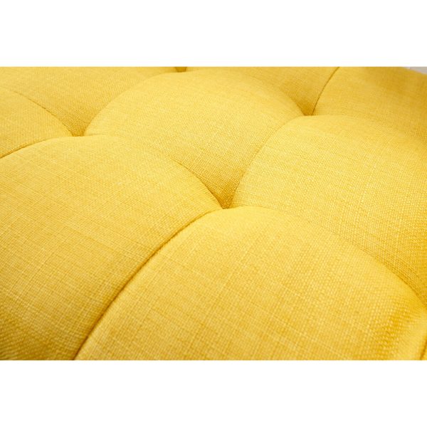 Milan Window Seat Bench Fabric Retro Styled Legs Mustard Yellow - Image 9