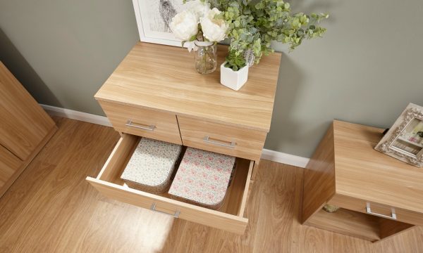 Panama 4 Piece 3 Door Wardrobe Set 2x bed side 3+2 drawer chest of drawers Oak - Image 8