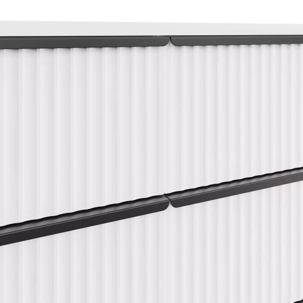 Ripple Effect White 8 Drawer Chest Of Drawers Scalloped Fronts Melamine coating - Image 6