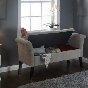 Silver Balmoral Window Seat Luxurious Silver Chenille great storage