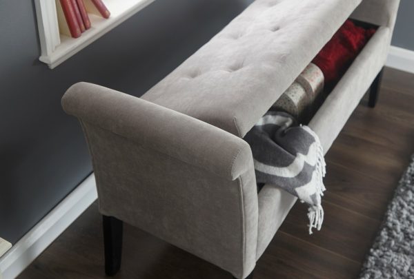 Silver Balmoral Window Seat Luxurious Silver Chenille great storage - Image 7