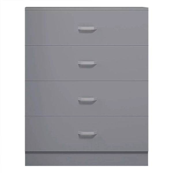 Tunis 4 Drawer Chest Of Drawers Sideboard with Metal T-Bar Handles Matt Grey - Image 4