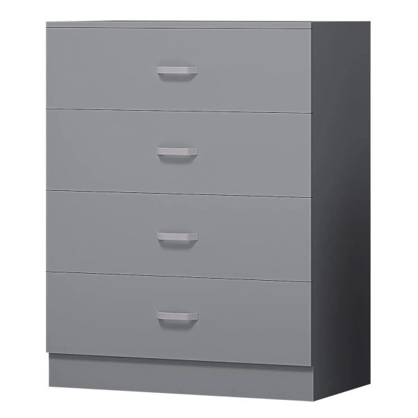 Tunis 4 Drawer Chest Of Drawers Sideboard with Metal T-Bar Handles Matt Grey - Image 5